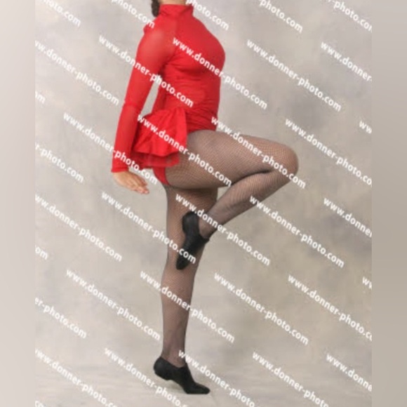 Balera Red Long Sleeve Leotard - Picture 4 of 5